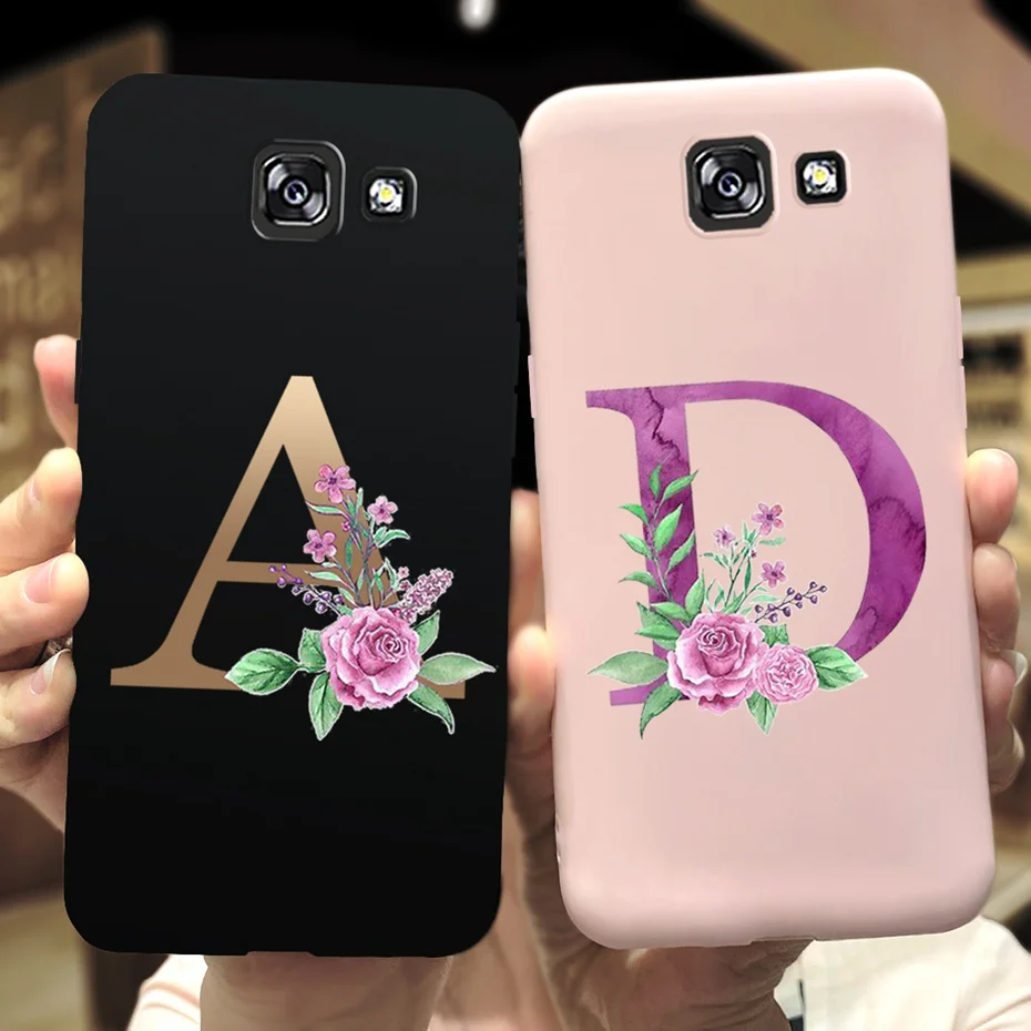 

For Samsung Galaxy J5 Prime Phone Case Flower Initial Alphabet Case For Samsung On5 2016 J5Prime G570 SM-G570F Soft Silicon Case