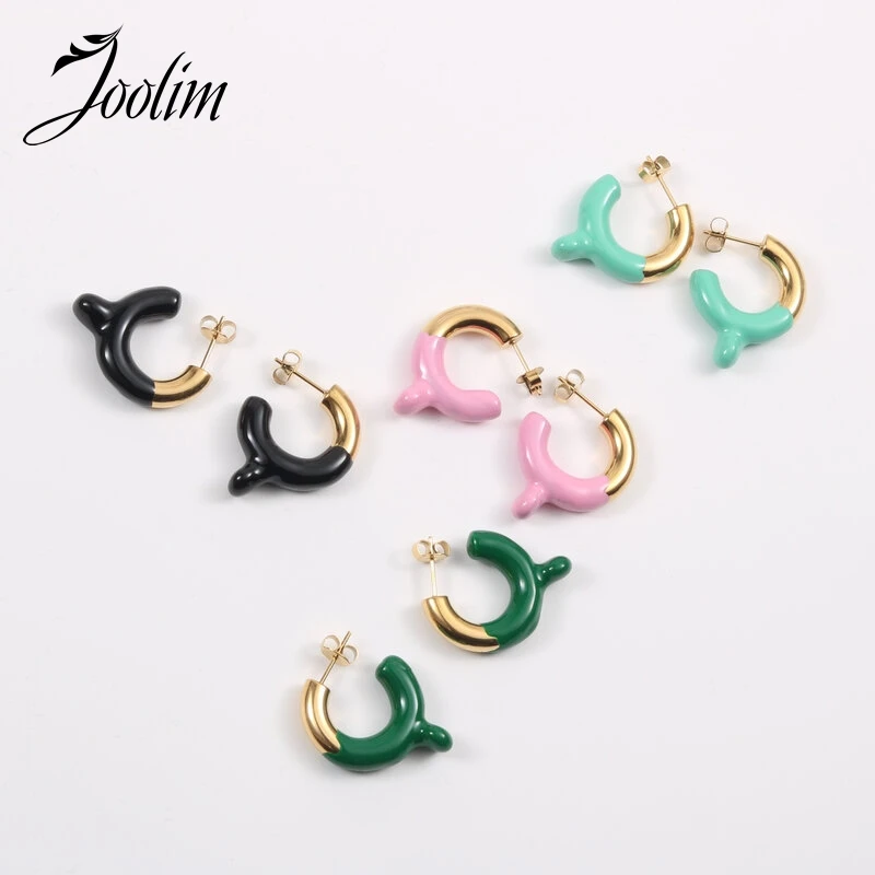 

Waterproof & Tarnish Free Minimalist PVD Plated Tear Drop Glue Multi-color Earrings Stainless Steel Jewelry