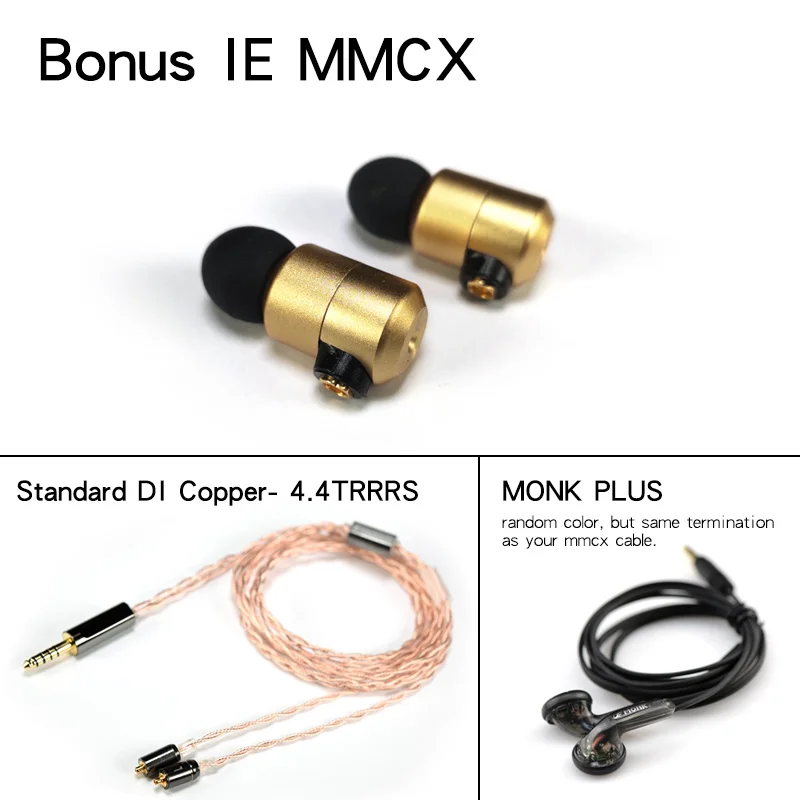 MMCX-4.4TRRRS Venture Electronics VE Bonus IE наушники в ухо BIE HIFI - Цвет: MMCX-4.4TRRRS