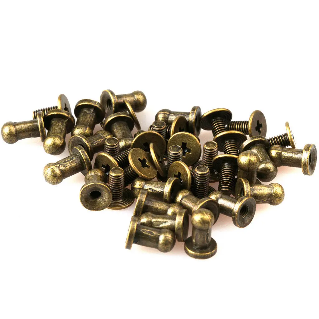 100 наборов 8 мм бронзовые круглые кнопки шипы металлические штифты заклепки панк
