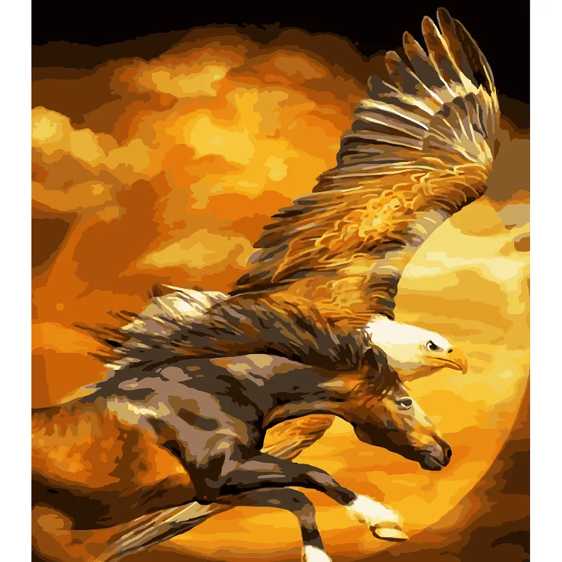 

DIY digital painting acrylic eagle digital hand-painted oil painting home decoration mural art