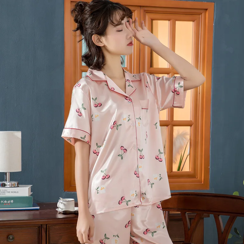 

2 Piece Set Women Night Wear Set Silk Robe For Women Loungewear Set Ladies Night Wear Silk Pijama Dress Sleepwear Nightwear Set