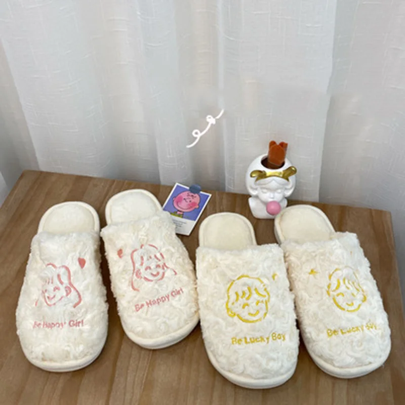 

Ladies Slippers Lazy Shoes Autumn And Winter For Home Cotton Mop Nodic Style Beautiful Femmes Sandales Zapatillas