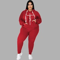 tracksuit plus size women clothing 2 piece sets 4xl 5xl fashion pocket hoodies print stretch casual sexy pants suits wholesale