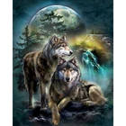 DIY картина по номерам Луна волк комплект Раскраска по номерам животных 40 х 50 см настенные картины акрилового холста Картины домашний декор