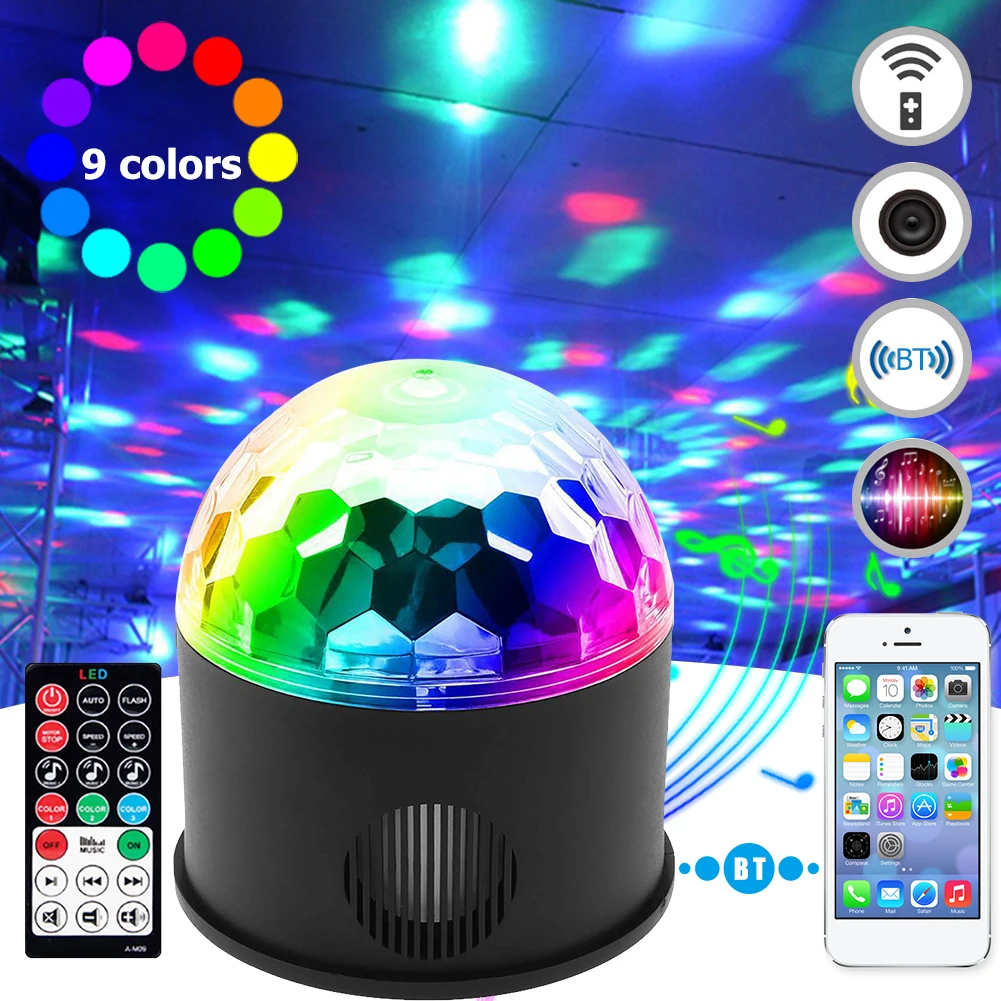 

Disco Ball Bluetooth Disco Light Remote Control RGB Party Light Sound Activated Stage Effect Lighting for Home Bar Club KTV