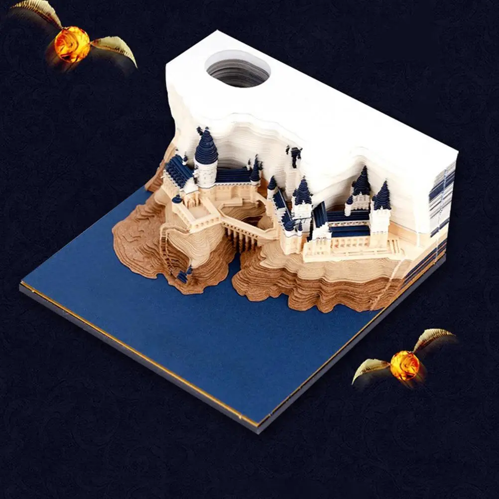 Omoshiroi-escultura de papel 3D de Castillo de Hogwarts, juego de bloques de construcci&oacute;n de Castillo de Hogwarts, Kasuga, Taisha, Phoenix Hall, regalo de Navidad-5