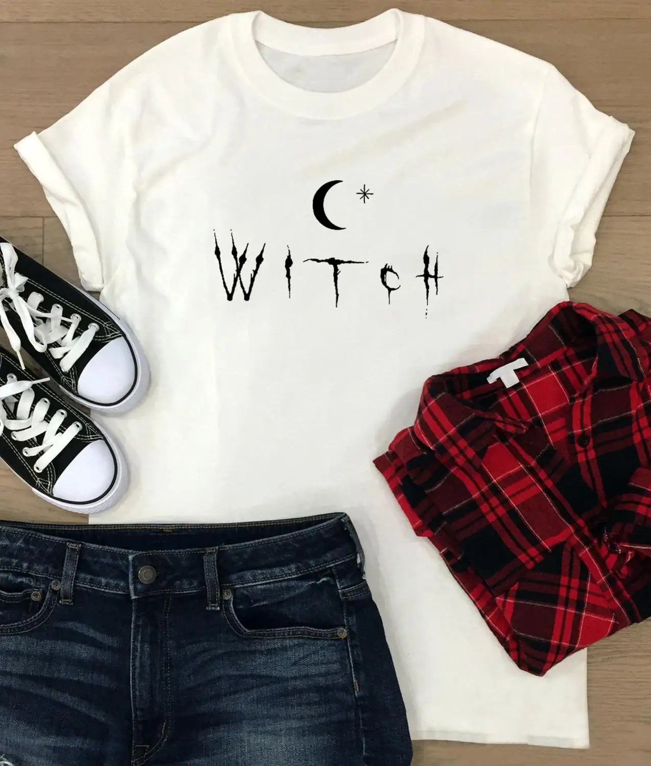 Футболка унисекс в готическом стиле с изображением Луны