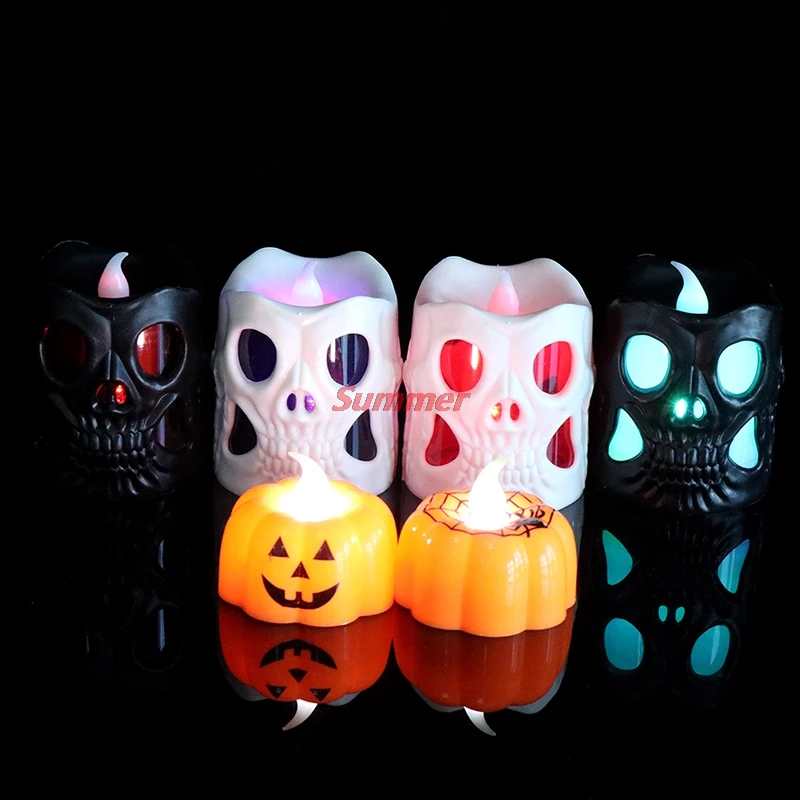 

Popular Pumpkin Candle Light Halloween Party LED Lights Lamp Ornaments Props Plastic