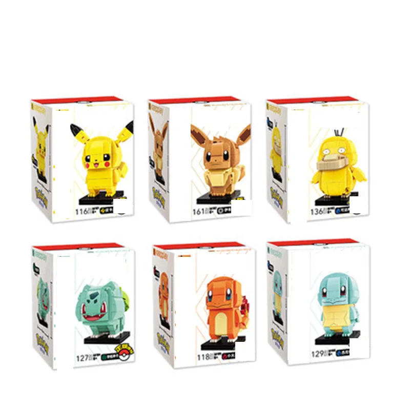 

Покемон серия Пикачу Psyduck Eevee строительные блоки сборная пластиковая модель Обучающие игрушки кирпичи для детей подарок