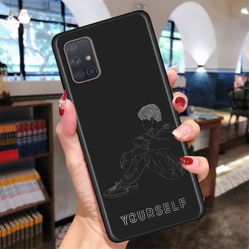 

Love Yourself Art Black Soft Phone Case for Samsung Galaxy A50s A70s A51 A71 5G A10 A20 A30s A40 A31 A41 A91 Cover Capa