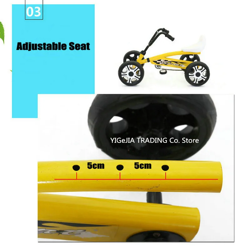 Детские педали на колесах из ЭВА регулируемое сиденье 4-колесный картинг для