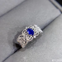 kjjeaxcmy fine jewelry s925 sterling silver inlaid natural sapphire new girl luxury gemstone ring support test chinese style
