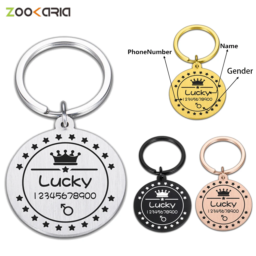 

Custom Dog Id Tag Personalised Pet Cat Address Book Puppy Medal With Engraving Collar Pendant For Large Dogs Pets Accessories