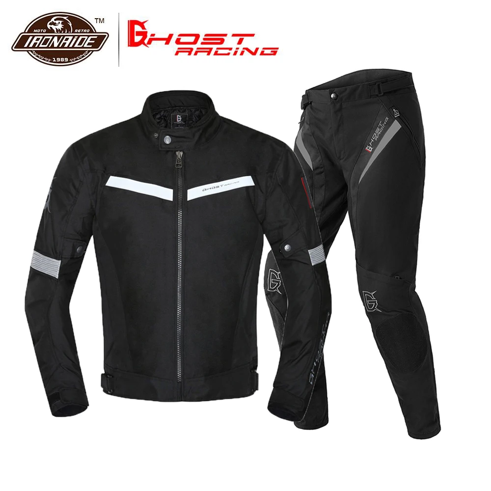 GHOST RACING мотоциклетная куртка мужской костюм для мотокросса и брюки мото защитное