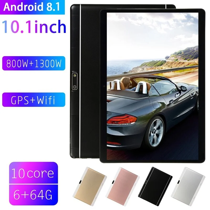 

Классический планшет V10 с европейской вилкой, 10,1 дюйма, HD, большой экран, версия Android 8,10, модный портативный планшет 6 ГБ + 64 ГБ, черный планшет