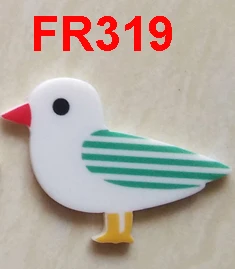 FR-319 50 шт. 40*28 мм мультфильм 8 цветов Чайка Flatback смолы бант для волос многоцветный птица плоское украшение из смолы для DIY украшения дома аксессуары - Цвет: FR-319