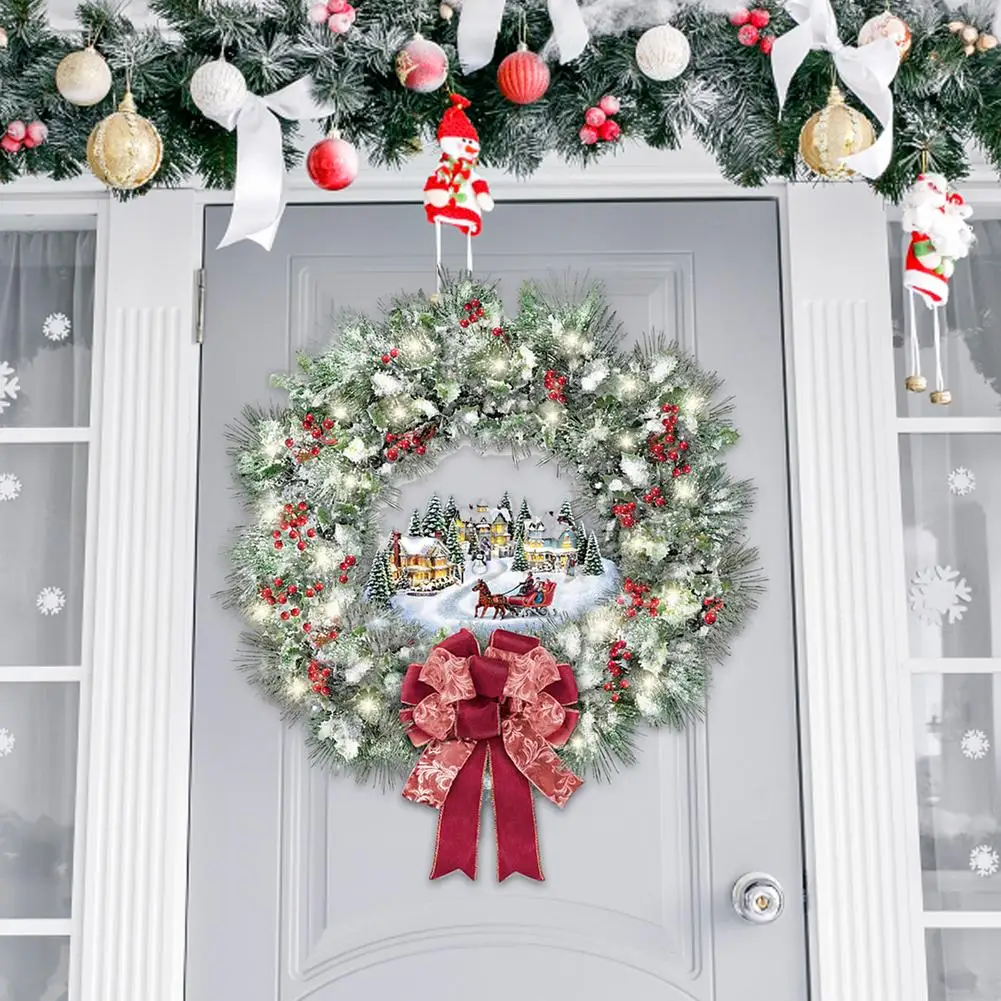

Рождественский венок шаблон стеклянная витрина окно дверь фон Xmass Новогоднее украшение Настенная Наклейка Рождественская Настенная Накле...