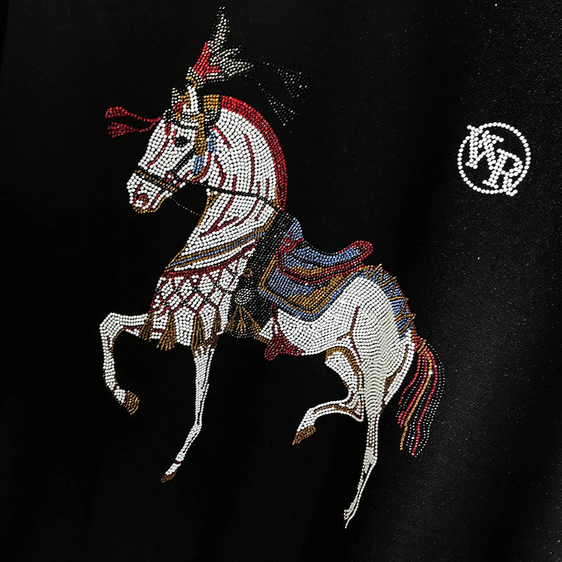 

Autumn 2020 new personalized fashion Qianlima hot diamond fashion men's top slim fitting Pullover round collar sweater for men