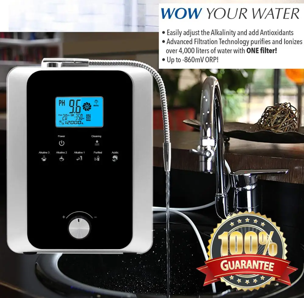 

Hight Quality Water Ionizer generator Machine Produces pH 3-11.0 Alkaline Acid water filter -800mV ORP Auto-Cleaning LCD Touch