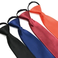 england style zipper necktie mens women solid color decoration tie formal evening dress polyester satin necktie accessories red