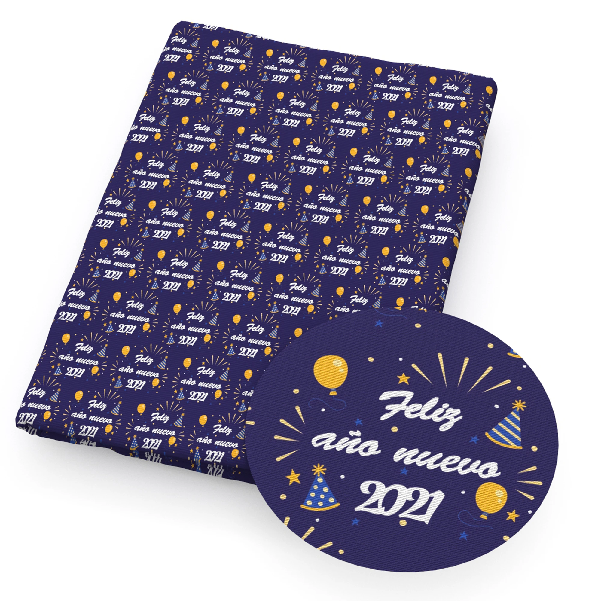 Новогодняя Рождественская ткань из полиэстера и хлопка для изготовления