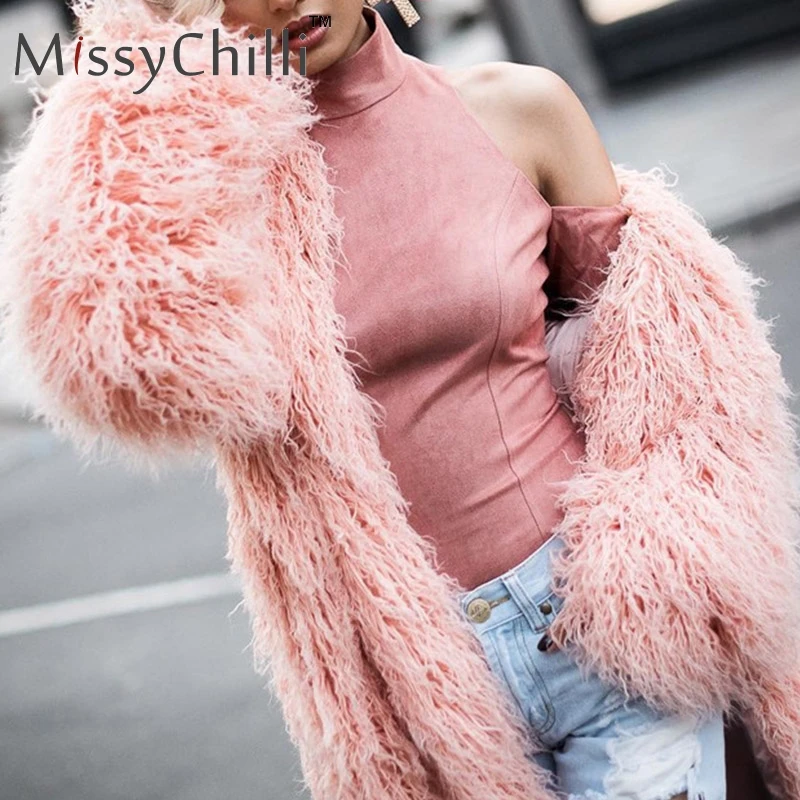 MissyChilli/женское розовое зимнее пальто из искусственного меха уличная одежда