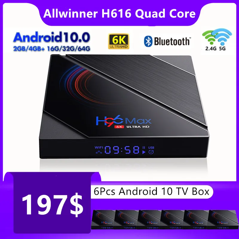 Смарт ТВ Box Android 10 4G 64GB Bluetooth 4 0 6K HD приемник для iPhone/IPad/ТВ коробка H616 ядра WI FI 5G Media