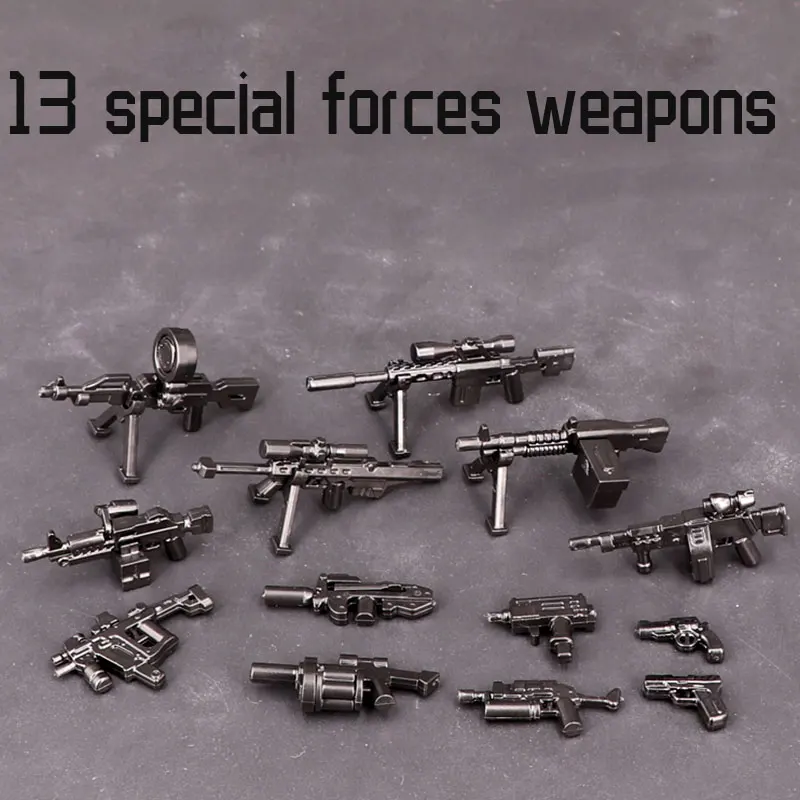 

Modern Military Series Of Buildi Blocks Special Forces Weapons Equipment Accessories MOC SWAT Weapon DIY Set Toys Children Gift