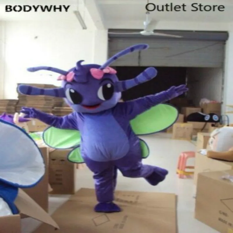 

Halloween Purple Bee Mascot Costume Cosplay Party Game Dress Fursuit Cartoon Outfits Carnival Halloween Xmas Easter Ad Clothes