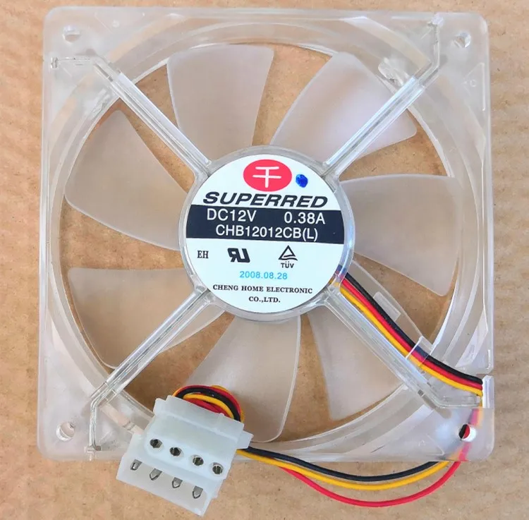 CHB12012CB (L)  120mm led New Superred 12025 12cm Fan Dual Ball 12v 0.38A Molex 4D pc case fans