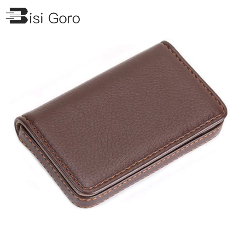 

BISI GORO 2021 PU Leather Fashion Card Case Business Credit Card Holder Magnet Name Card Holder Large Capacity Classic Card Box