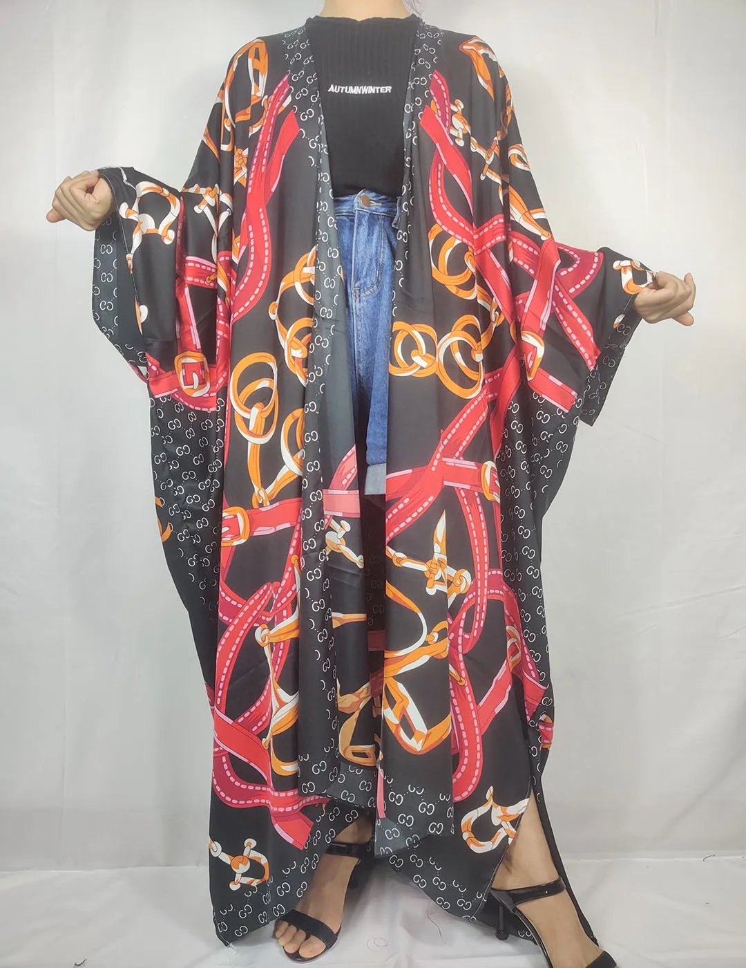 Casual Thailand Summer Beach Cover Up Cardigan Dress For Women African Swimwear Silk Long Kimonos For Lady Kaftan Abaya