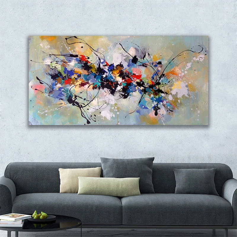 

Colorful Canvas Painting Abstract Art Posters and Prints Scandinavian Wall Art Pictures for Living Room Cuadros Home Decoration