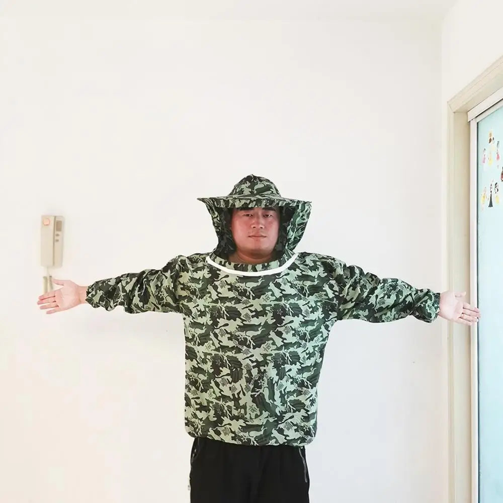 

1Pcs Beekeeping Protection Equipment With Protective Mask, Camouflage Color 150-180cm Beekeeper Gardening Supplies