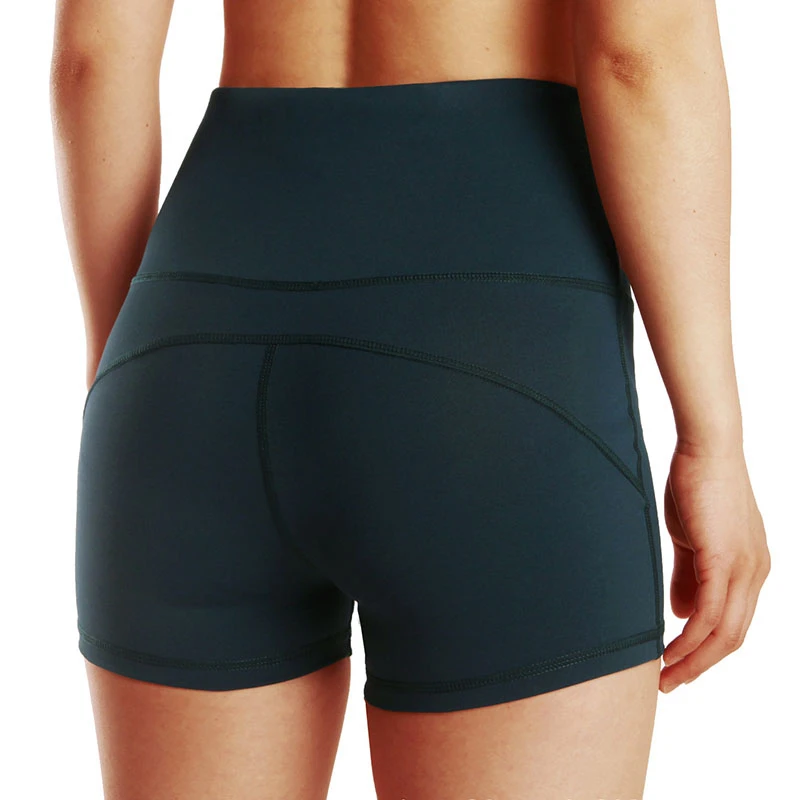 Однотонные шорты для йоги с высокой талией женские спортивные Леггинсы эффектом