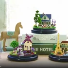 Миниатюрный Кукольный домик сделай сам с деревянным домом для детей, музыкальная шкатулка, подарок на день рождения, рождественские украшения