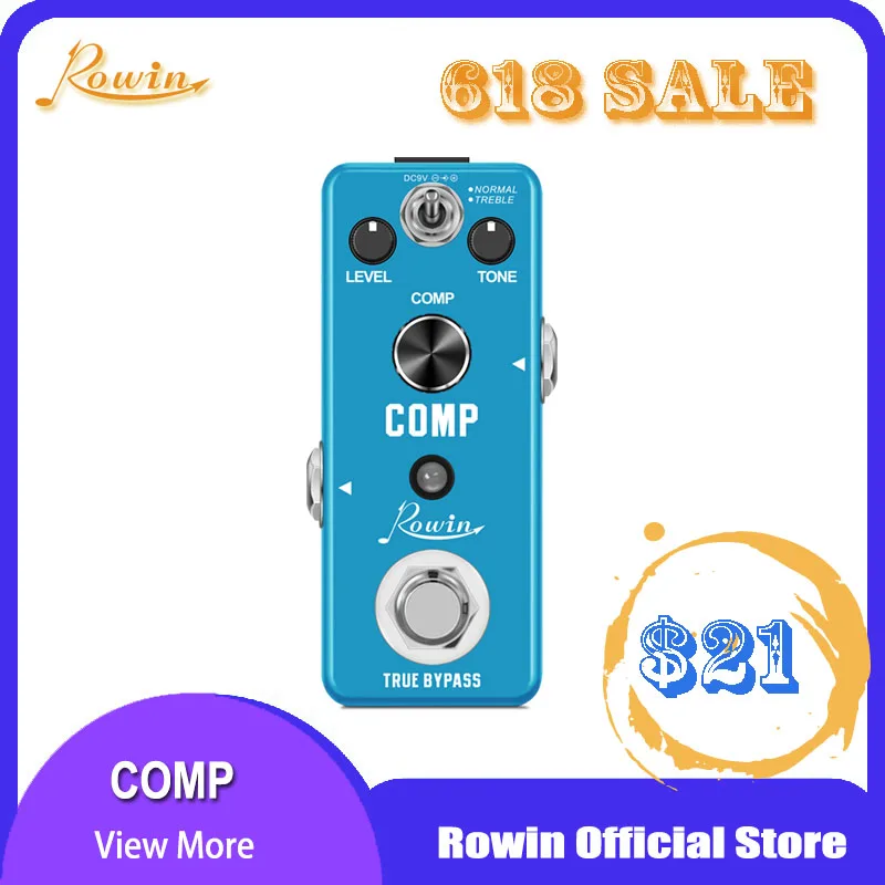 Rowin Компрессорная педаль Comp для гитары|Детали и аксессуары электрических