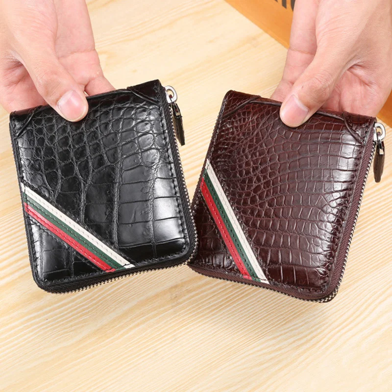

Crocodile Male Wallet Luxury Brand Ultrathin Genuine Leather Zipper Purse Will Capacity Short Fund European Style Free Shipping