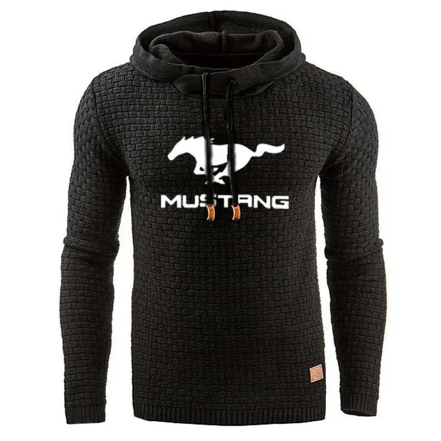 Толстовка мужская с капюшоном свитшот принтом логотипа машины Mustang спортивная