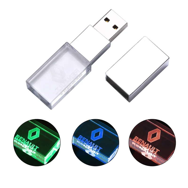 JASTER renault crystal + металлический USB флеш накопитель Флешка 4 ГБ 8 16 32 64 Гб 128 Внешняя