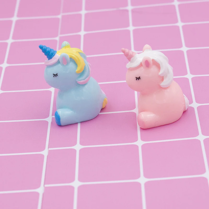 Миниатюрная Очаровательная красочная фигурка единорога планшетов животных