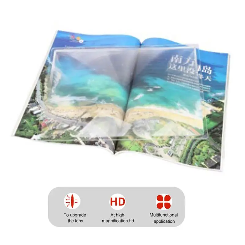 

PVC Magnifying Sheet Fresnel Lens Magnifier 3X Magnification Full Page Magnifying Reader For Low Vision Seniors Reading