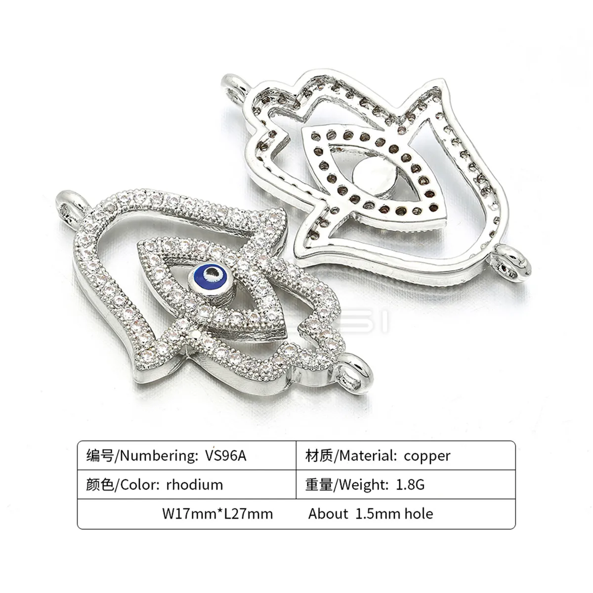 Аксессуары для браслетов с кубическим цирконием в виде ладони и глаза. Микро