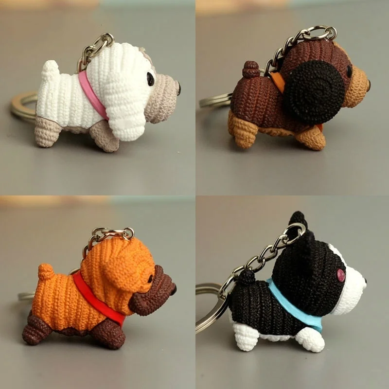 

Cute Mini Dog Keychain And Bag Pendant Jewelry Keyring Beautiful Gift key ring