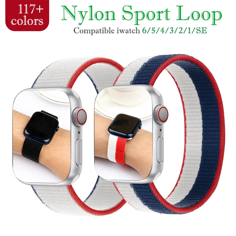 

Nylon Strap for Apple watch band 44mm 40mm 42mm 38mm iWatch 3 4 5 6 se band 44 mm sports loop smartwatch wristbandbelt bracelet