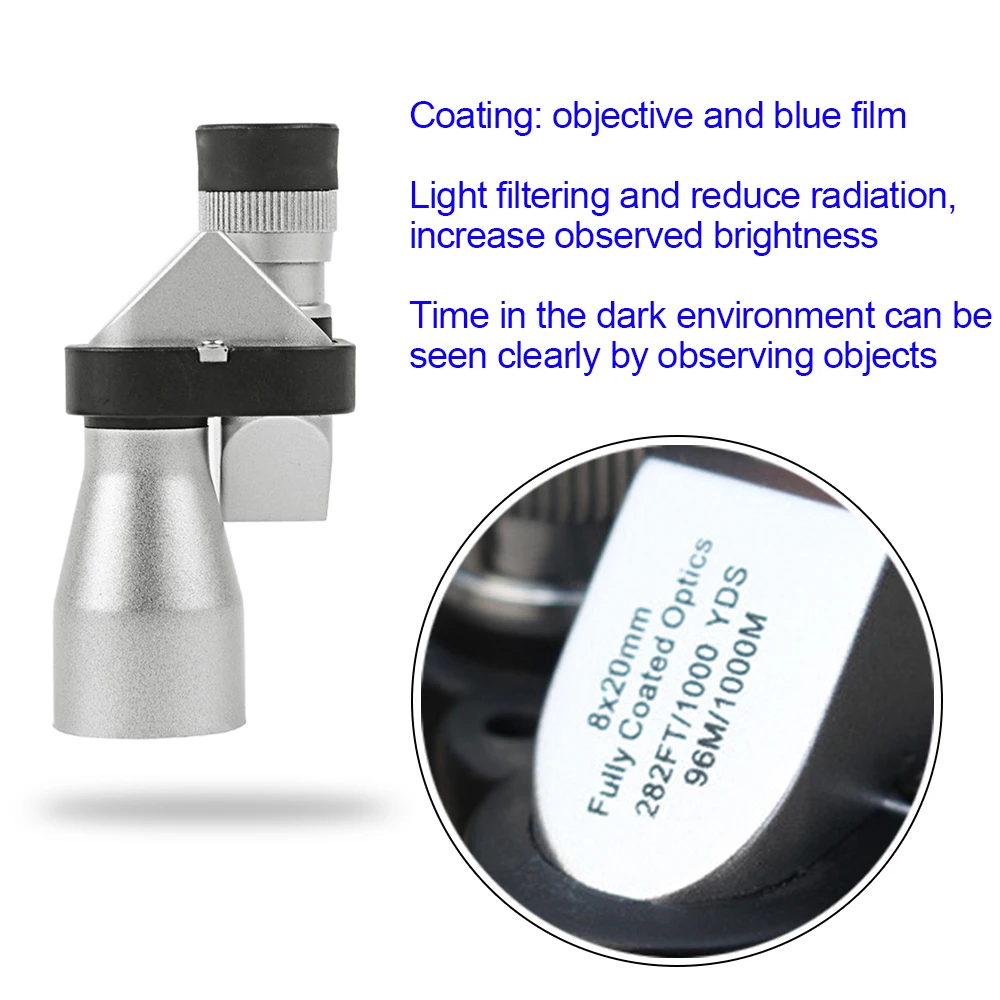 Мини карманный монокулярный телескоп фокусирующий микроскоп 8x20HD угловой