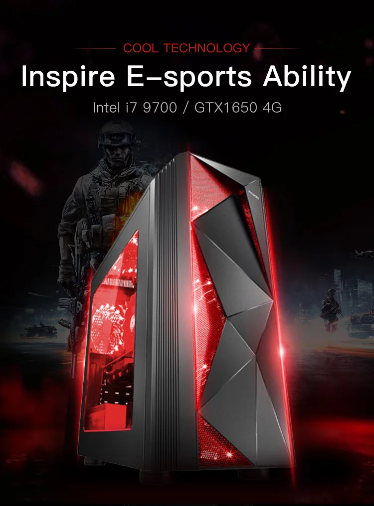 IPASON Настольный ПК Intel i7 9700 GTX1650 4G 240G SSD 8G DDR4 ram для игр PUBG сборка игровых настольных компьютеров