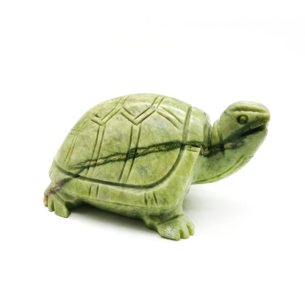 Ручной резной натуральный Xiuyan Нефрит черепаха фигурка кварцевые животные