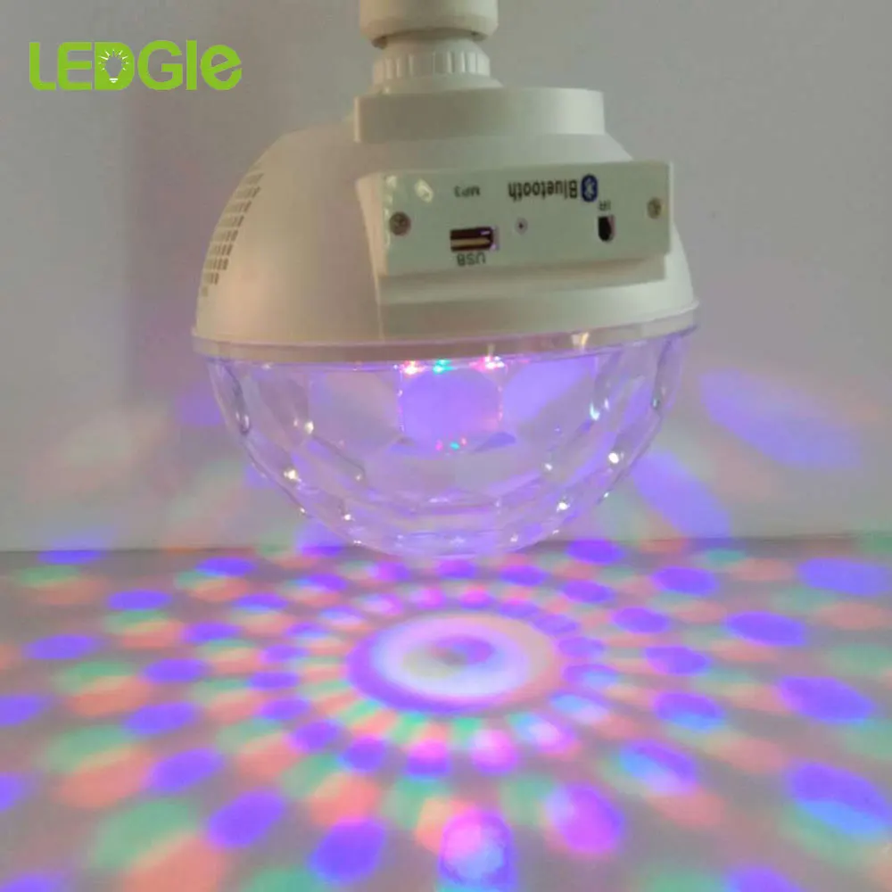 LEDGLE 9 Вт E27 вечерние светильник лампа RGB Изменение цвета вращающиеся диско шар